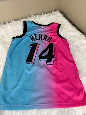 Nike Tyler Herro Miami Heat Miami Vice  Blue-Pink Basketball Jersey Medium